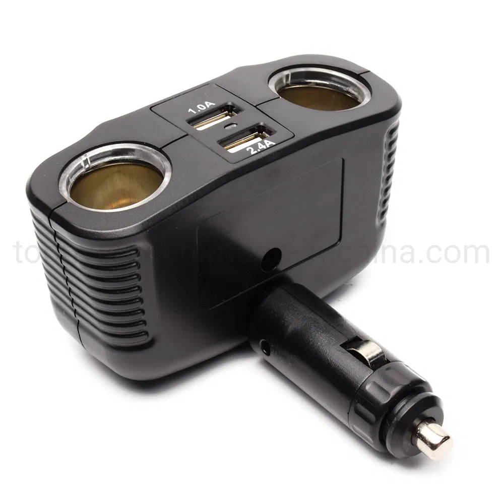 Carregador de Carro USB C, Adaptador Divisor de Isqueiro 2 Soquete Tipo C Multi Tomada de Energia 12V/24V com 3.4A Porta USB Dupla