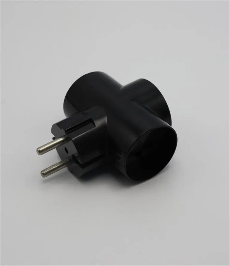 Adaptador de Energia Multi Tomada Preto com Plugue Europeu para Expansão de Soquete de Aparelhos Domésticos