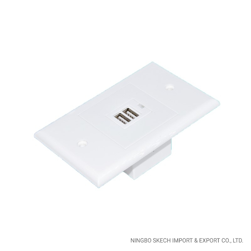 Módulo de Carregamento USB de Parede Tomada Dupla Porta Tipo-a DC5.0V /2.1A Soquete de Carregamento Rápido USB