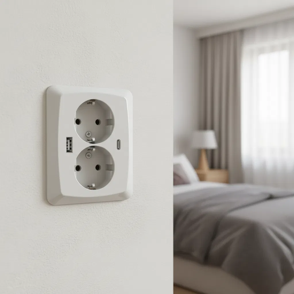 Tomada Inteligente com USB Integrado para Carregamento Rápido