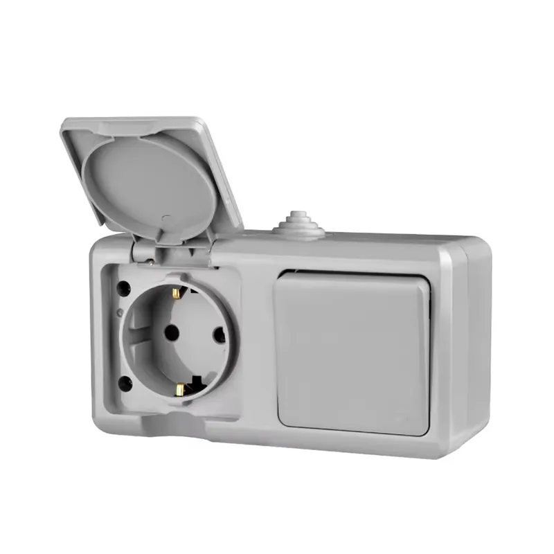 Interruptor e Tomada Externa IP54 Classificado à Prova de Intempéries e à Prova d'Água 10A 16A