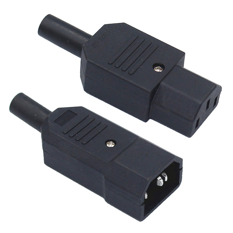 Cabo de Extensão de Energia UL 15A 250V IEC C14 com Conector de Plugue Industrial Masculino e Feminino C13