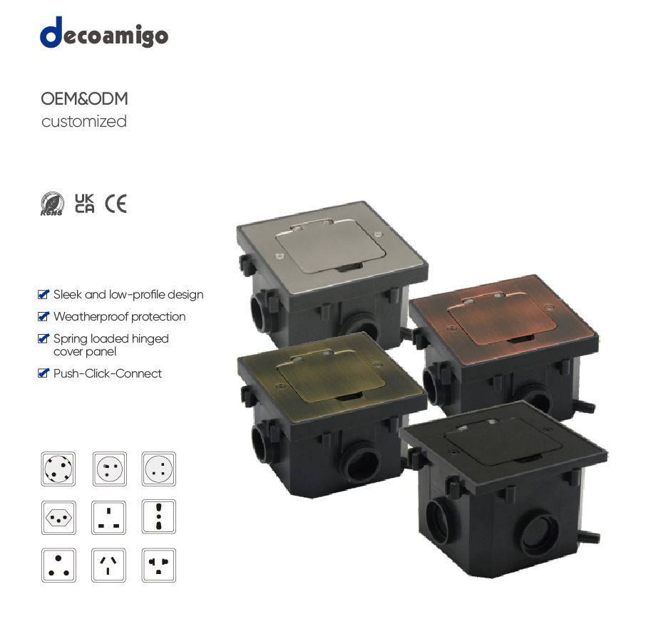 Soquetes de Piso Decoamigo TUV CE Tomada Elétrica