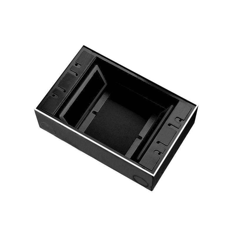 Caixa de Piso Oculta Recessada com Revestimento em Pó Preto Fosco e 4 Tomada Elétrica Universal EU UK CAT6 Módulo de Dados USB-C