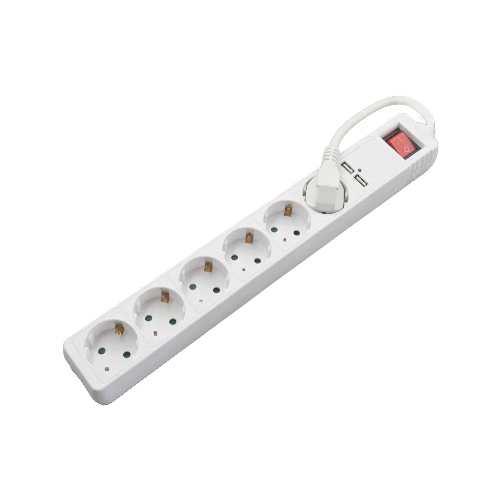 Fita de Energia Longa Branca 3-8 Tomada Buraco Redondo Alta Potência Fita de Energia