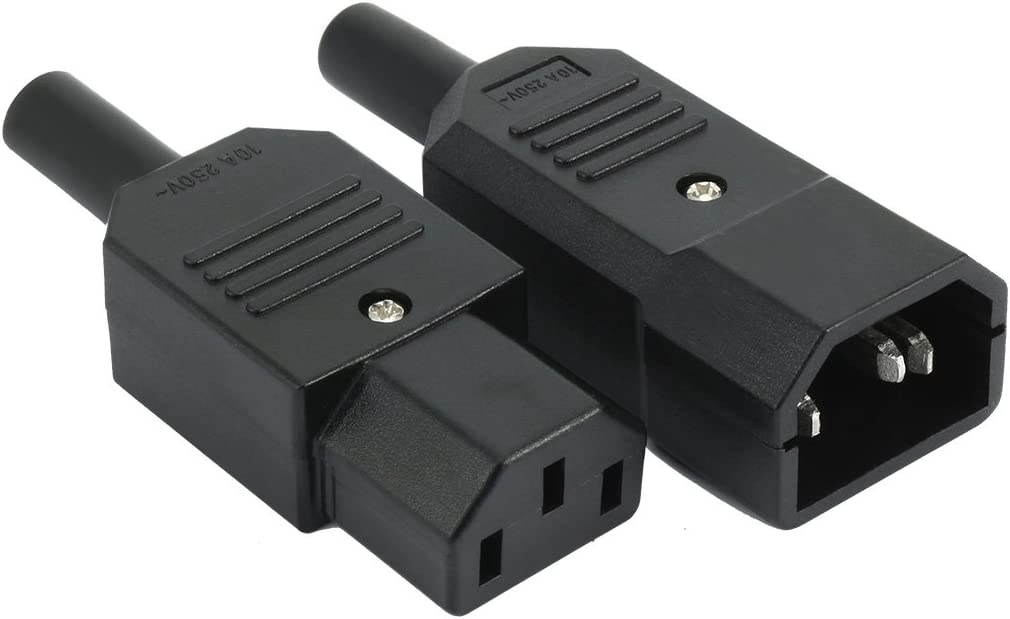 15A 250V 3 Conector Fêmea de Adaptador de Energia Rewireable IEC C13 para C14 Conector