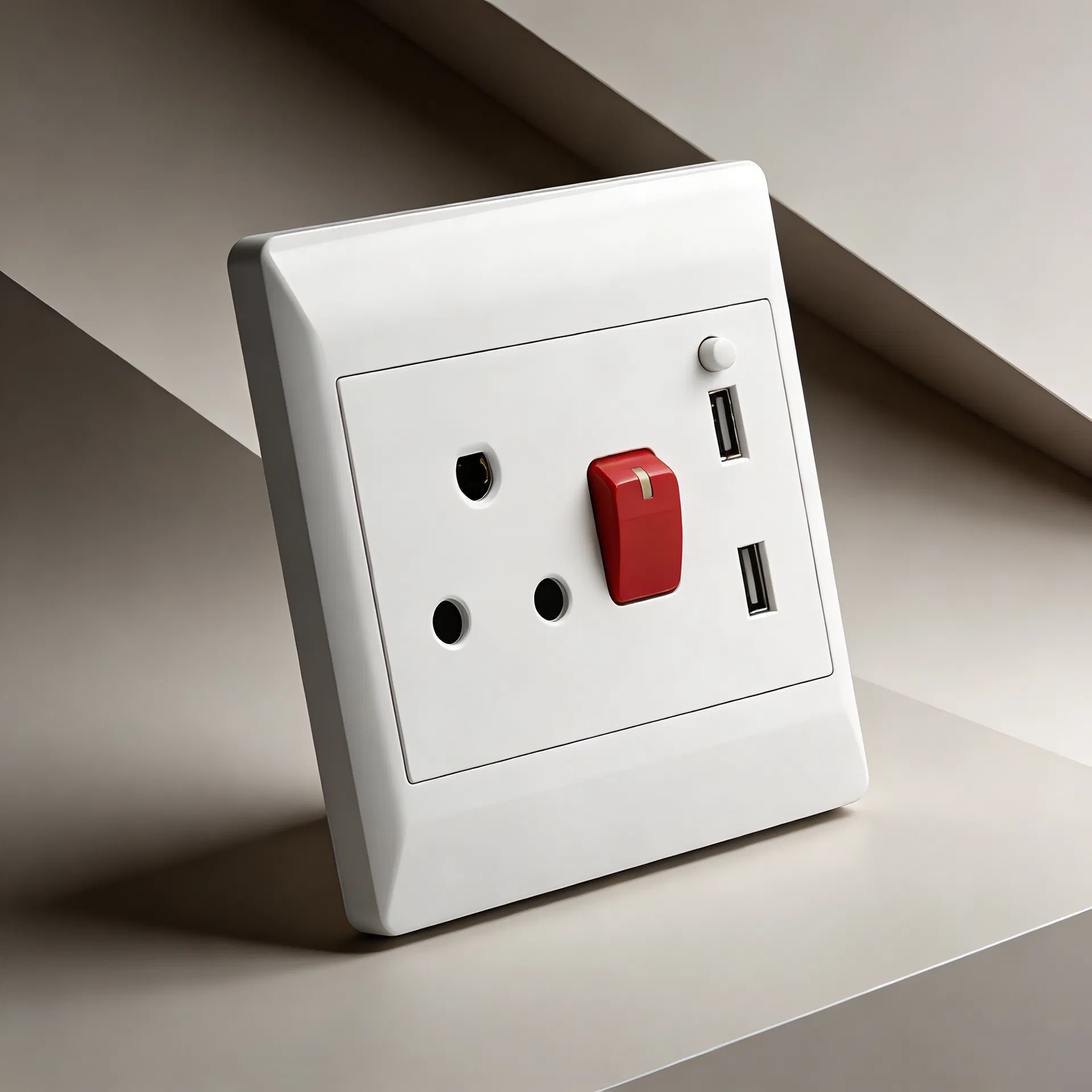 Tomada da África do Sul com porta de carregamento USB padrão SABS