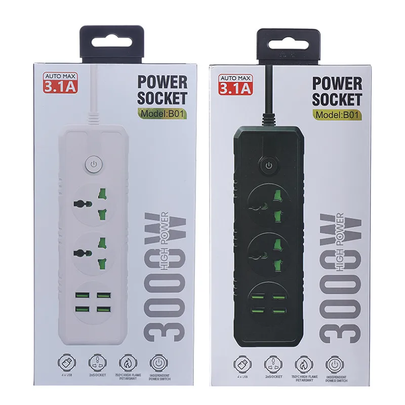 3000W Alta Potência 2m Protetor de Sobrecarga de Fios para Filtro de Energia Elétrica