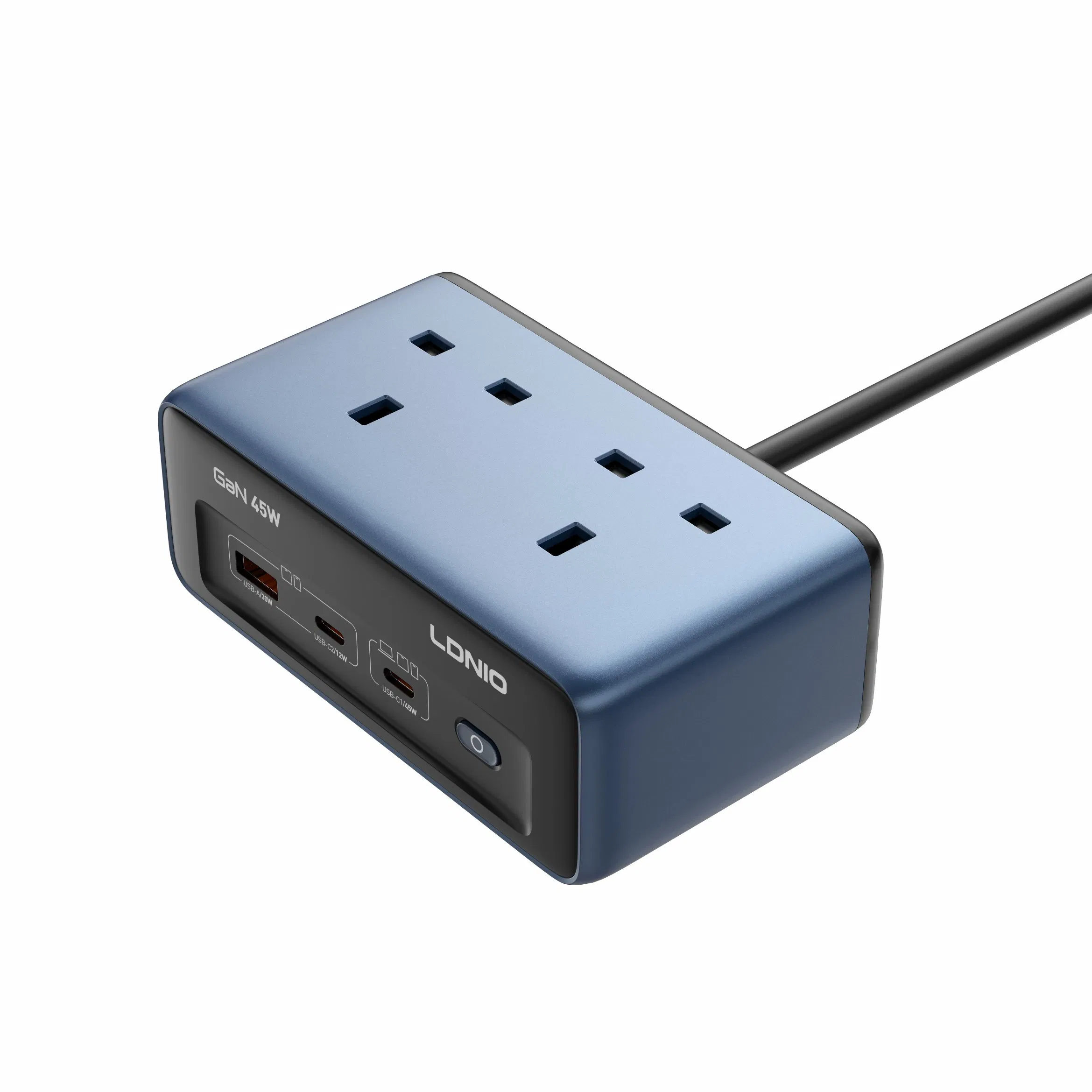 Ldnio Sk1 5-in-1 2500 Filtro de Linha de Alta Potência GaN com Portas USB Inteligentes