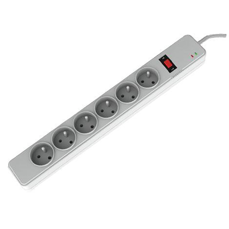 4/6 Régua de Energia USB Inteligente com Protetor contra Sobretensão para França e Polônia