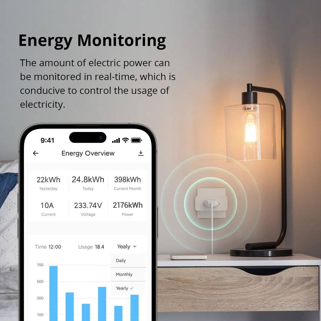 Plugue Inteligente Halolite Brasil com Controle de Medição de Energia pelo APP da Tuya ou Smart Life e Controle por Voz Google Amazon Alexa