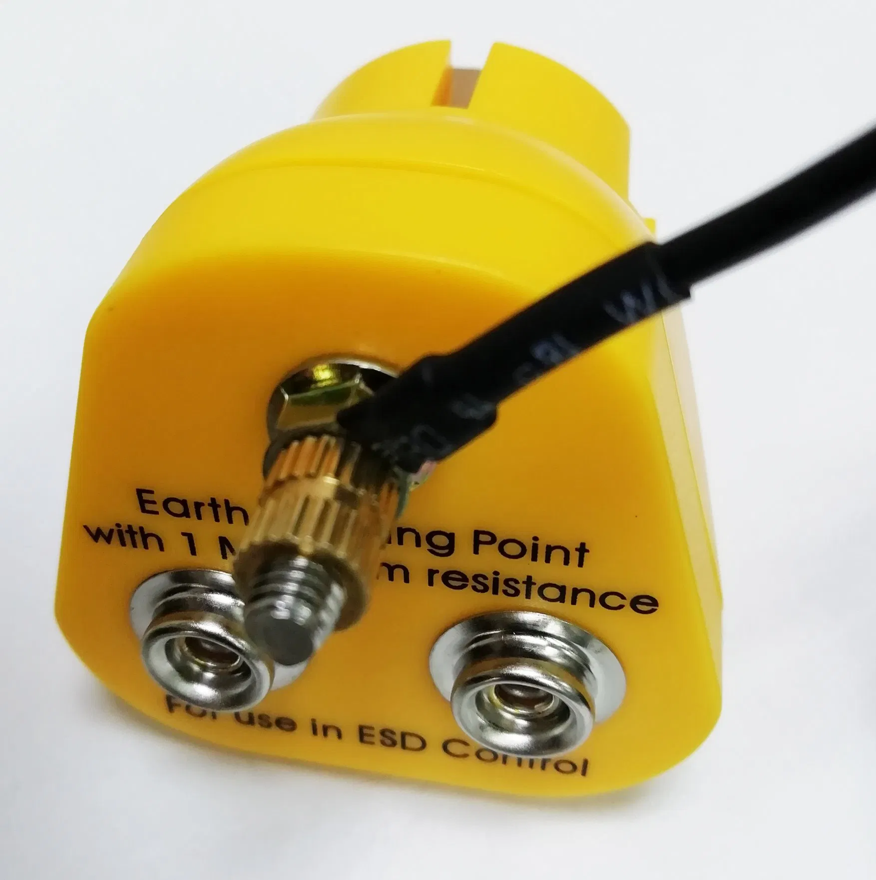 Conector de Aterramento ESD Profissional da UE com 1 Soquete Banana &amp; 2 M5 Parafusos - 1MΩ Ponto de Ligação à Terra para Controle Estático Industrial