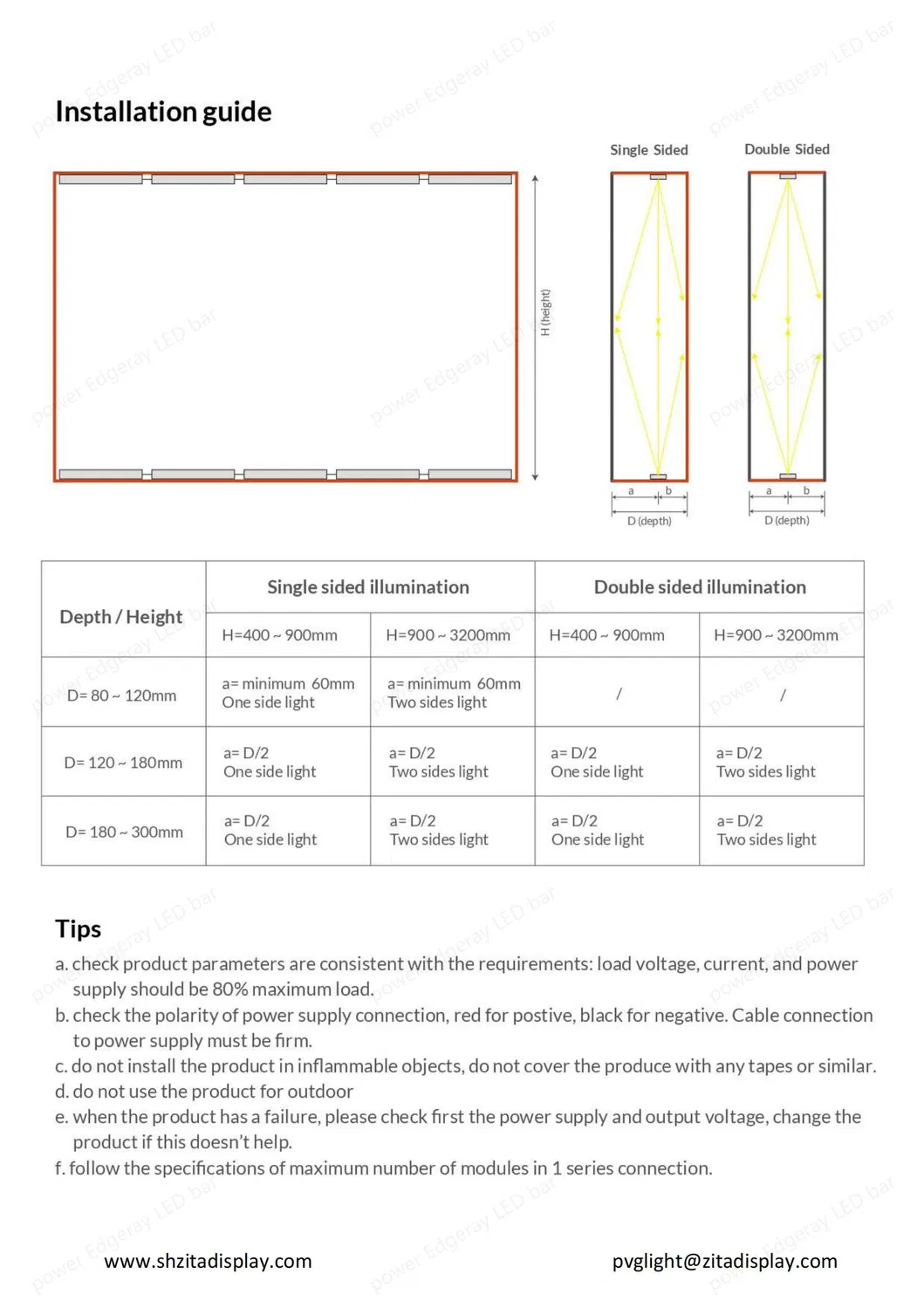 Barra de LED Edgelit Premium de Alta Potência 300mm 5LEDs para Quadro Seg