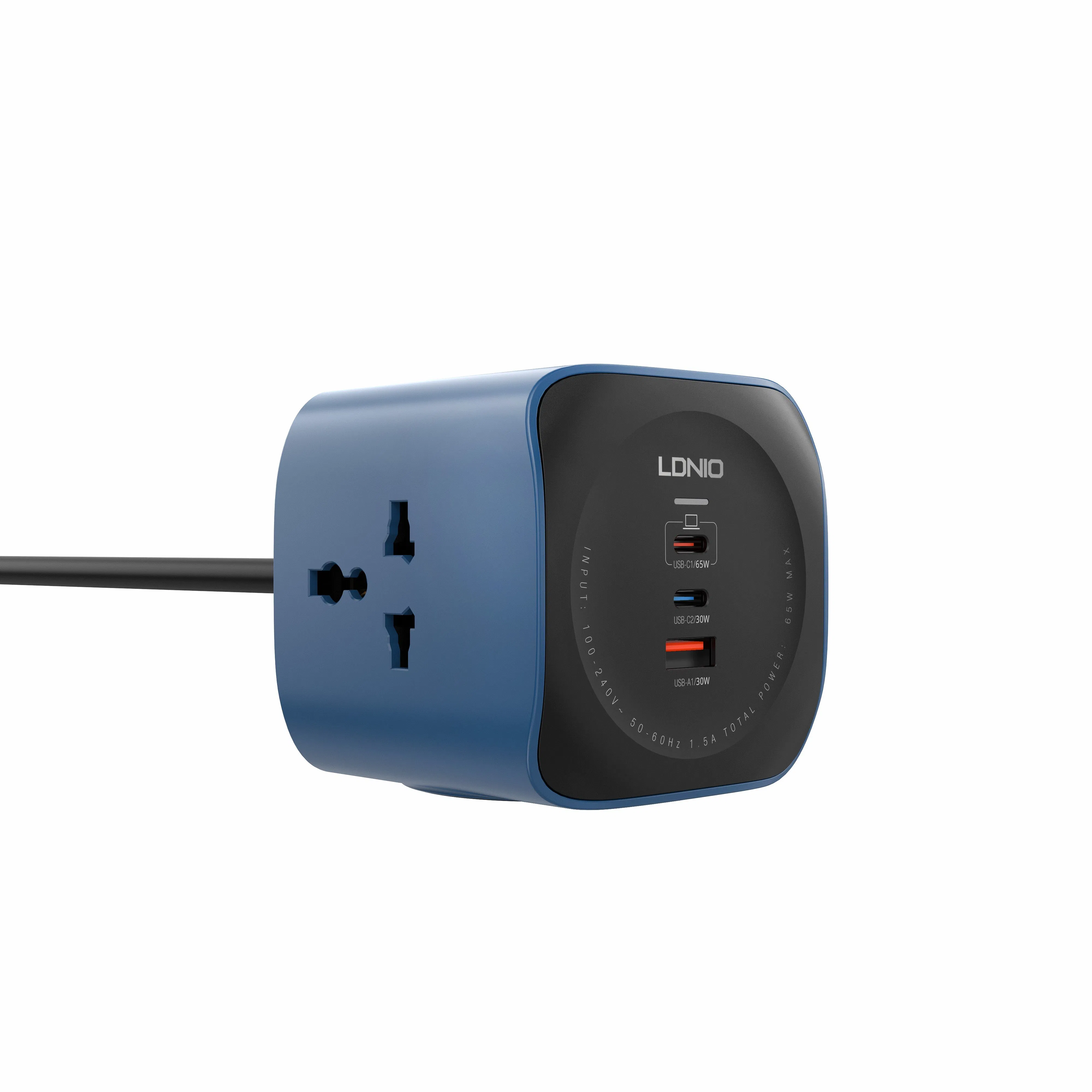 Ldnio Sc3319 3-Way 65W Suporte de Alta Potência 30W QC3.0 Carregamento Rápido USB-a Universal Cubo de Extensão