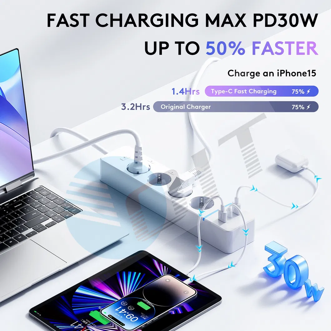 Protetor de Surto com Controle Remoto, USB, Tomada Inteligente com Plugue EU