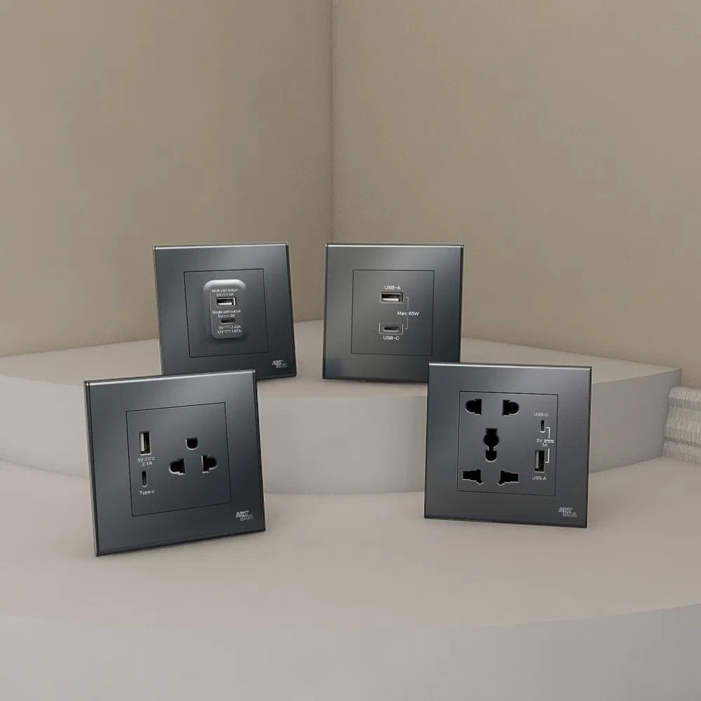 Tomadas Elétricas Inteligentes com Portas de Carregamento USB Duplas