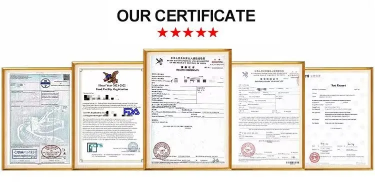 Certificados de Qualidade do Produto