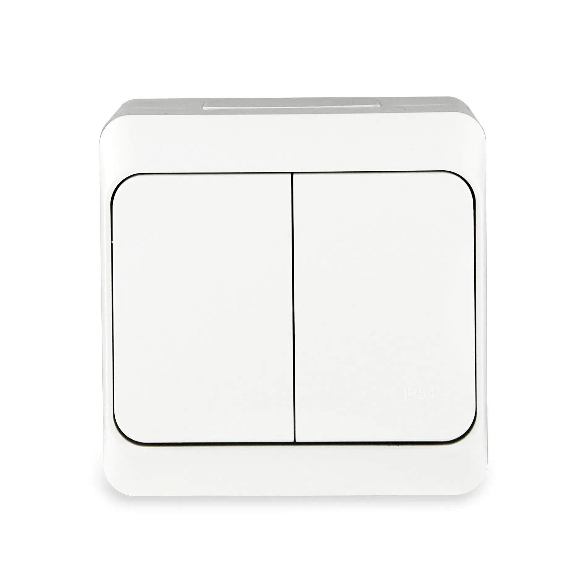Padrão da UE IP54 Interruptor de parede elétrico com botão pressionado, montado na superfície, à prova d'água, à prova de poeira, à prova de intempéries, para uso externo, material PC