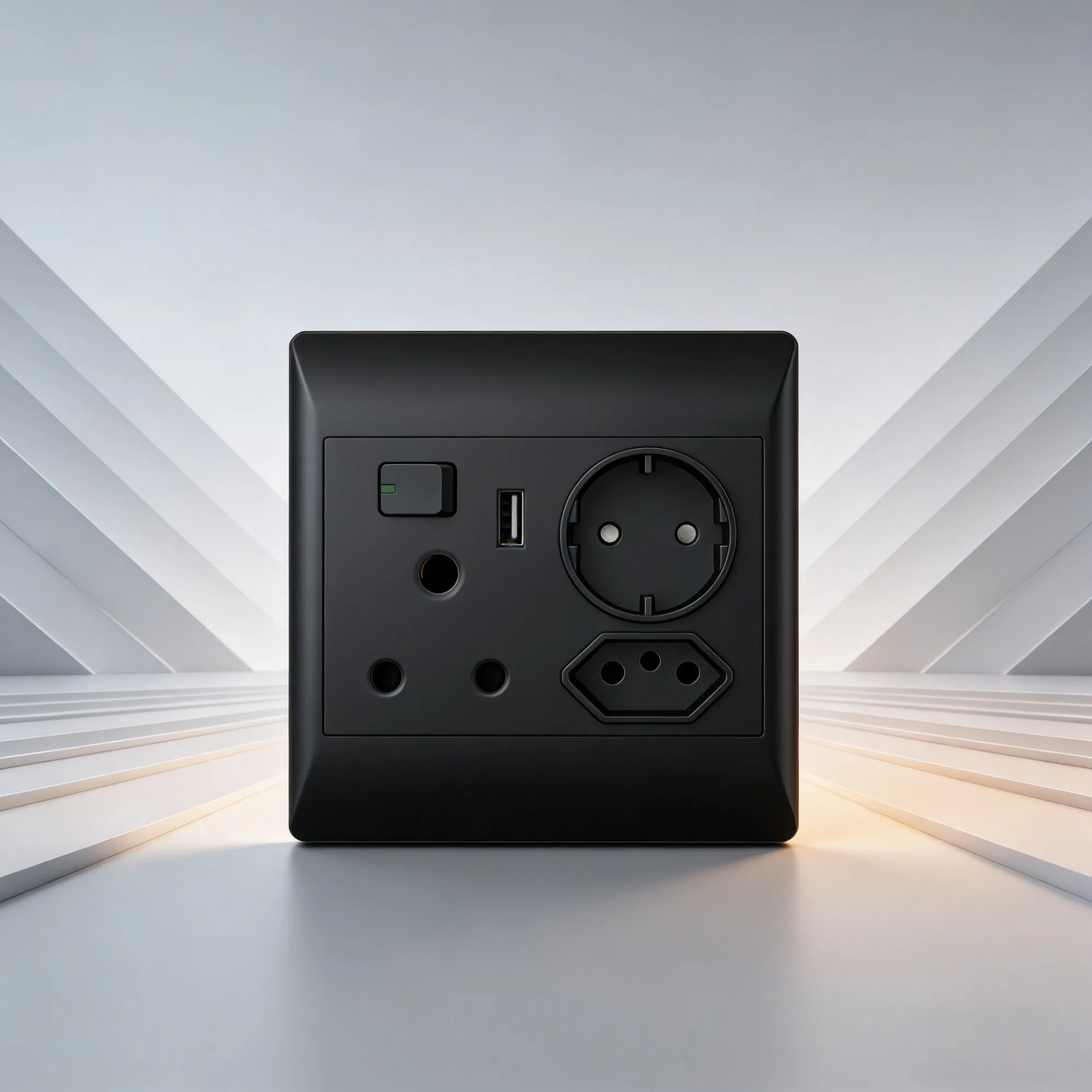 Tomada da África do Sul com porta de carregamento USB padrão SABS