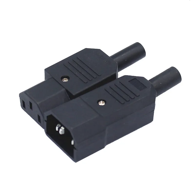 Cabo de Extensão de Energia UL 15A 250V IEC C14 com Conector de Plugue Industrial Masculino e Feminino C13