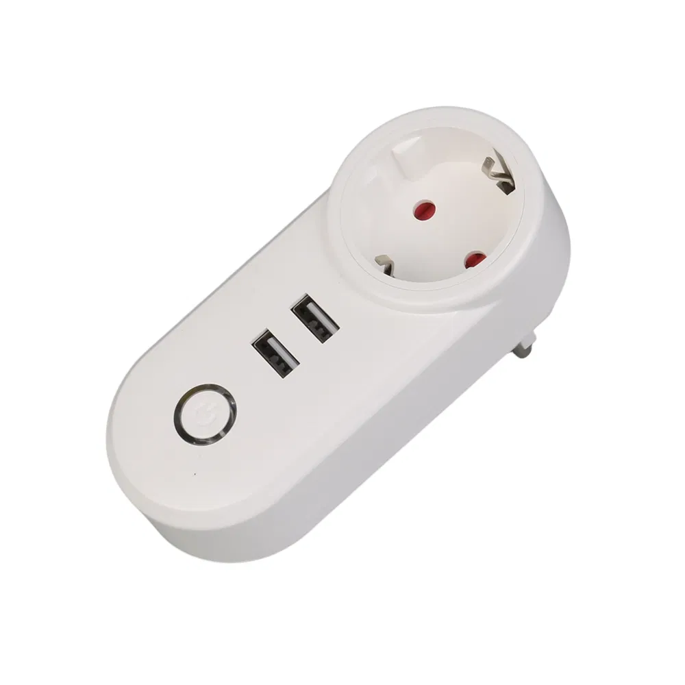 Tomada WiFi inteligente com portas USB e controle por voz