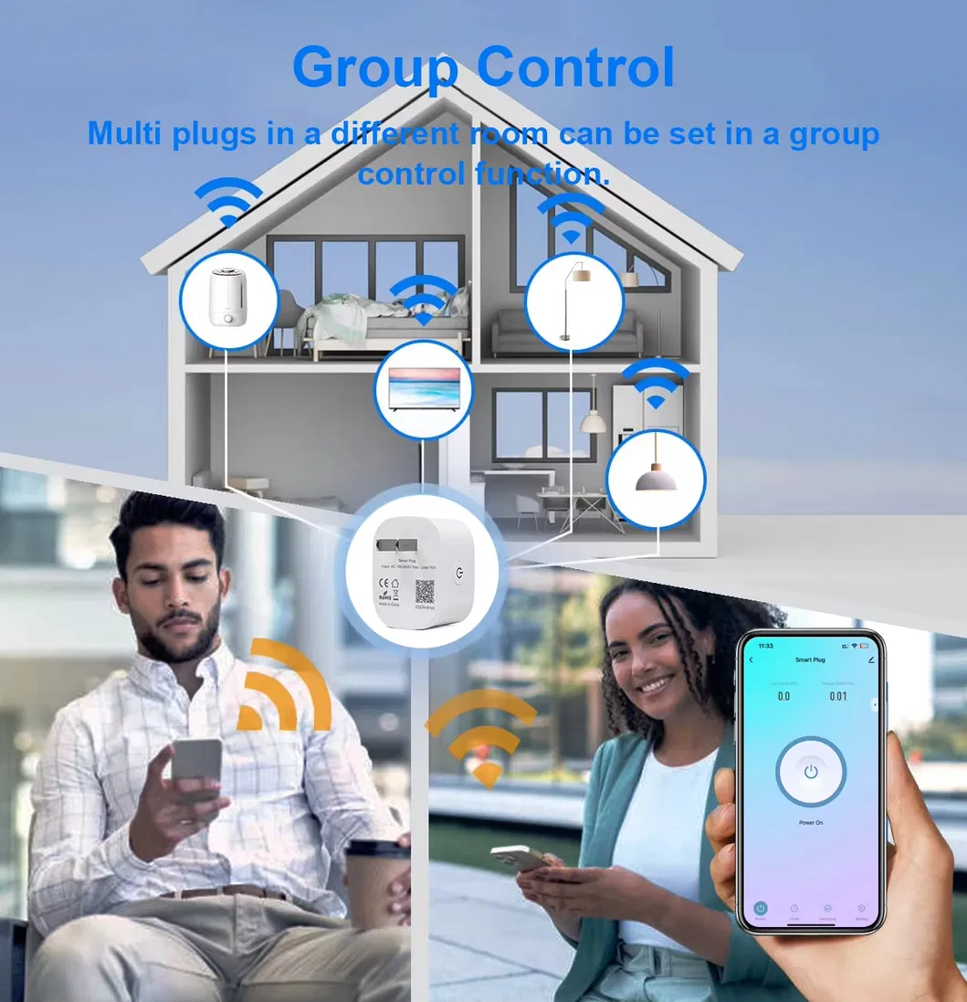 Plug Inteligente Tuya WiFi Tomada Universal com Monitoramento de Energia 16AMP Controle de Voz Alexa Produtos para Casa Inteligente