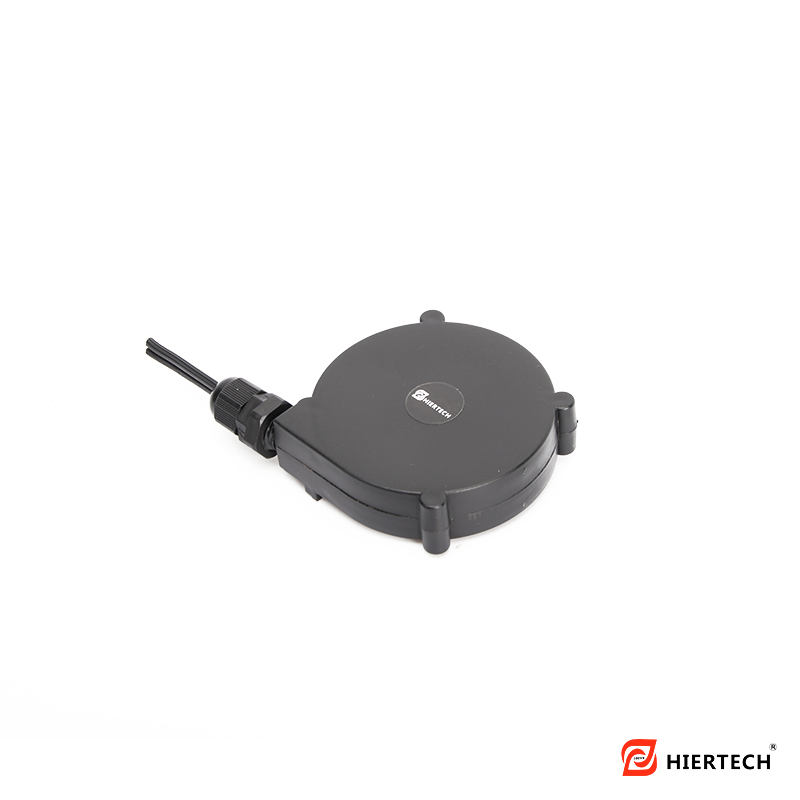 HIERTECH Mini Bobina de Cabo Preta Pequena Extensão Elétrica Retrátil