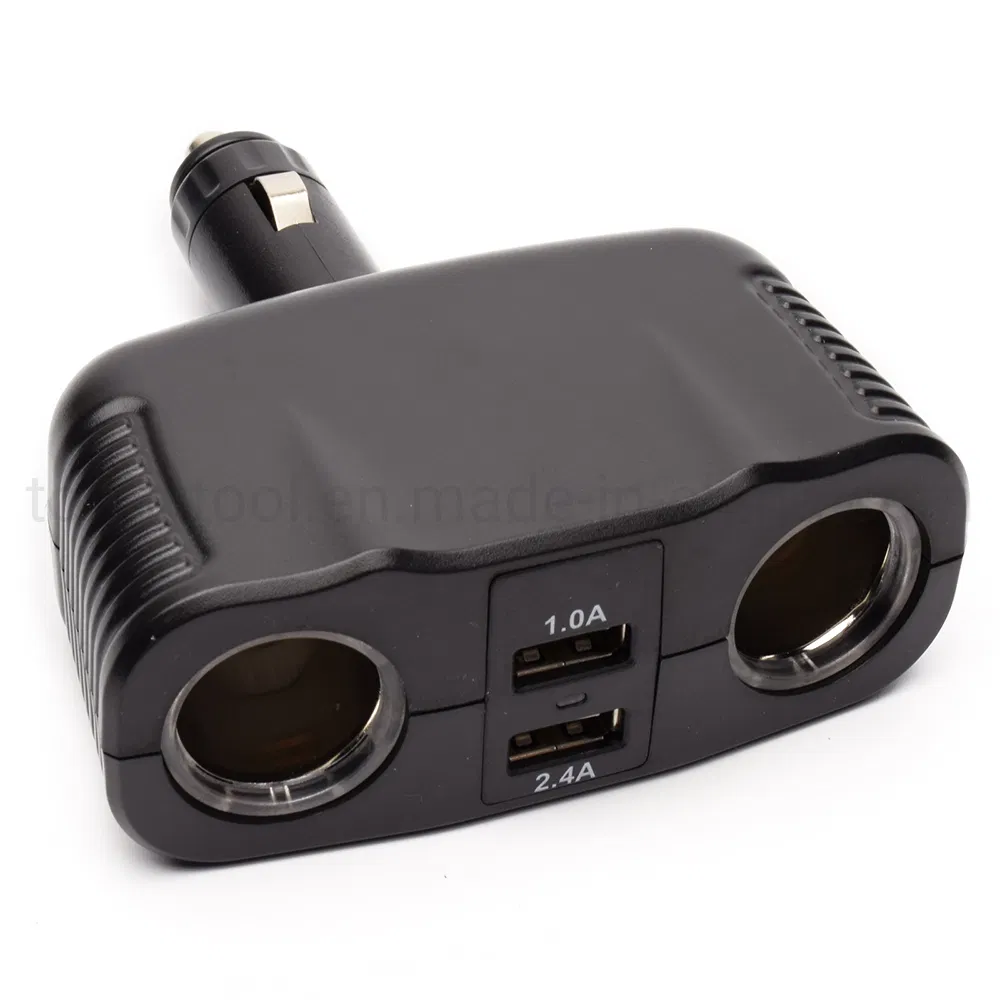 Carregador de Carro USB C, Adaptador Divisor de Isqueiro 2 Soquete Tipo C Multi Tomada de Energia 12V/24V com 3.4A Porta USB Dupla
