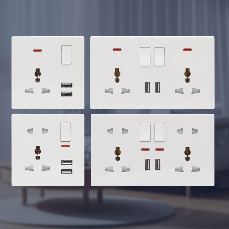 3 Tomada de parede tipo C com plugue USB e preço de fábrica para carregamento USB