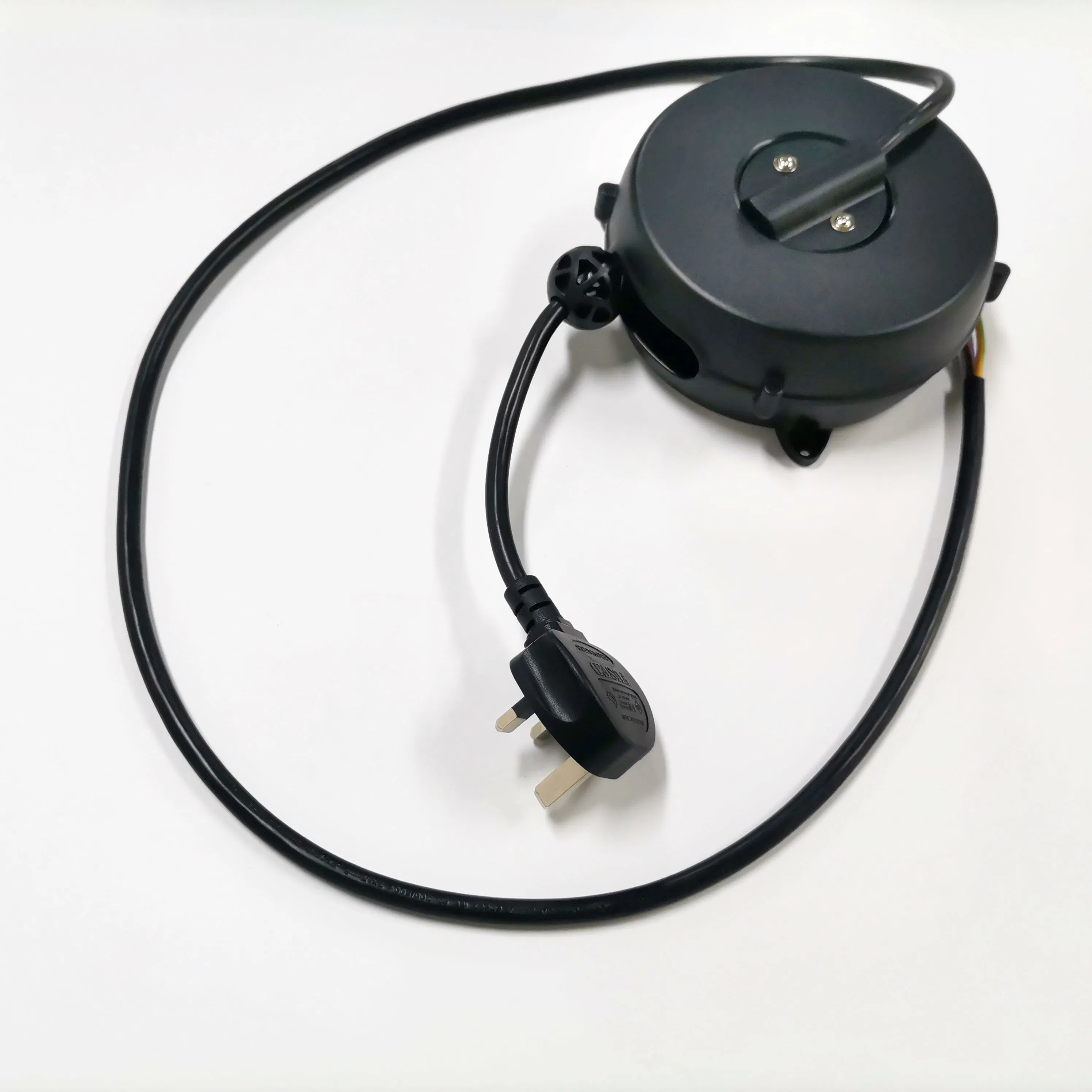 Fio de Bobina Extensão Cabo Retrátil Carretel Winder 1.5mm2 2m Cabo de Alimentação Plugue UK