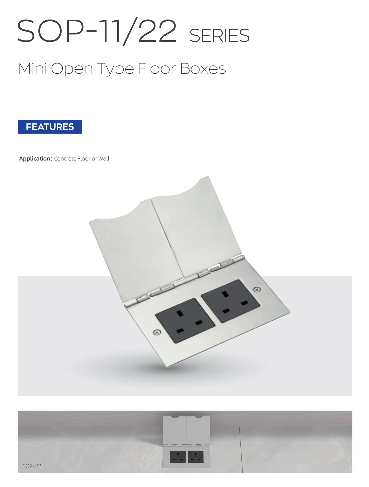 Descrição Caixa de Soquete de Chão Mini Flip-up Ouro Prata à Prova d'Água Tomada Elétrica