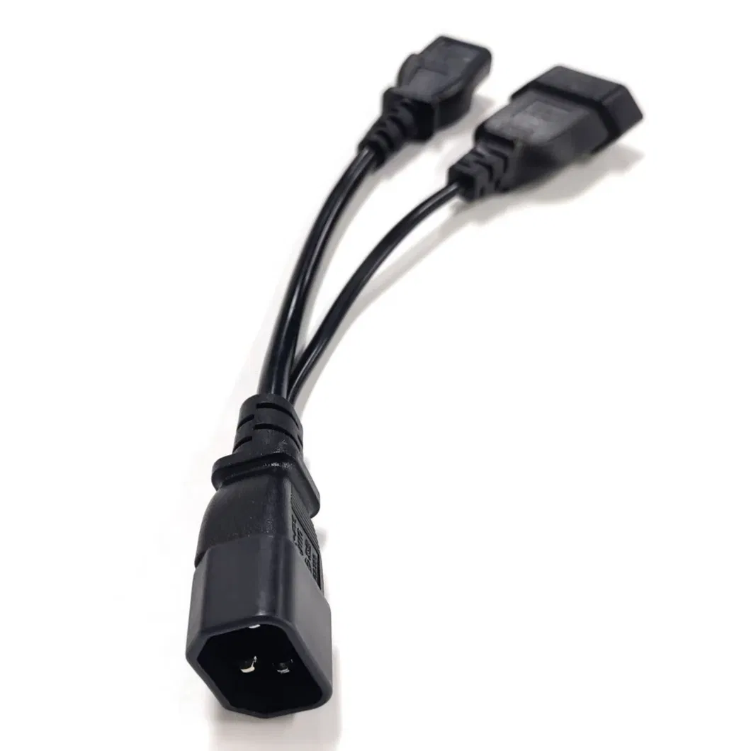 Cabo divisor Y de conector coaxial RF IEC C14 para IEC C13/ St18
