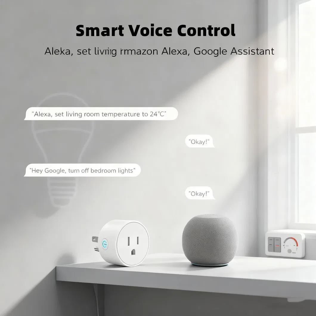 Plugue Inteligente WiFi Tuya Us Automação Soquete 15A - Controle de Voz Alexa, Ifttt Alexa, Controle em Grupo e Design Mini