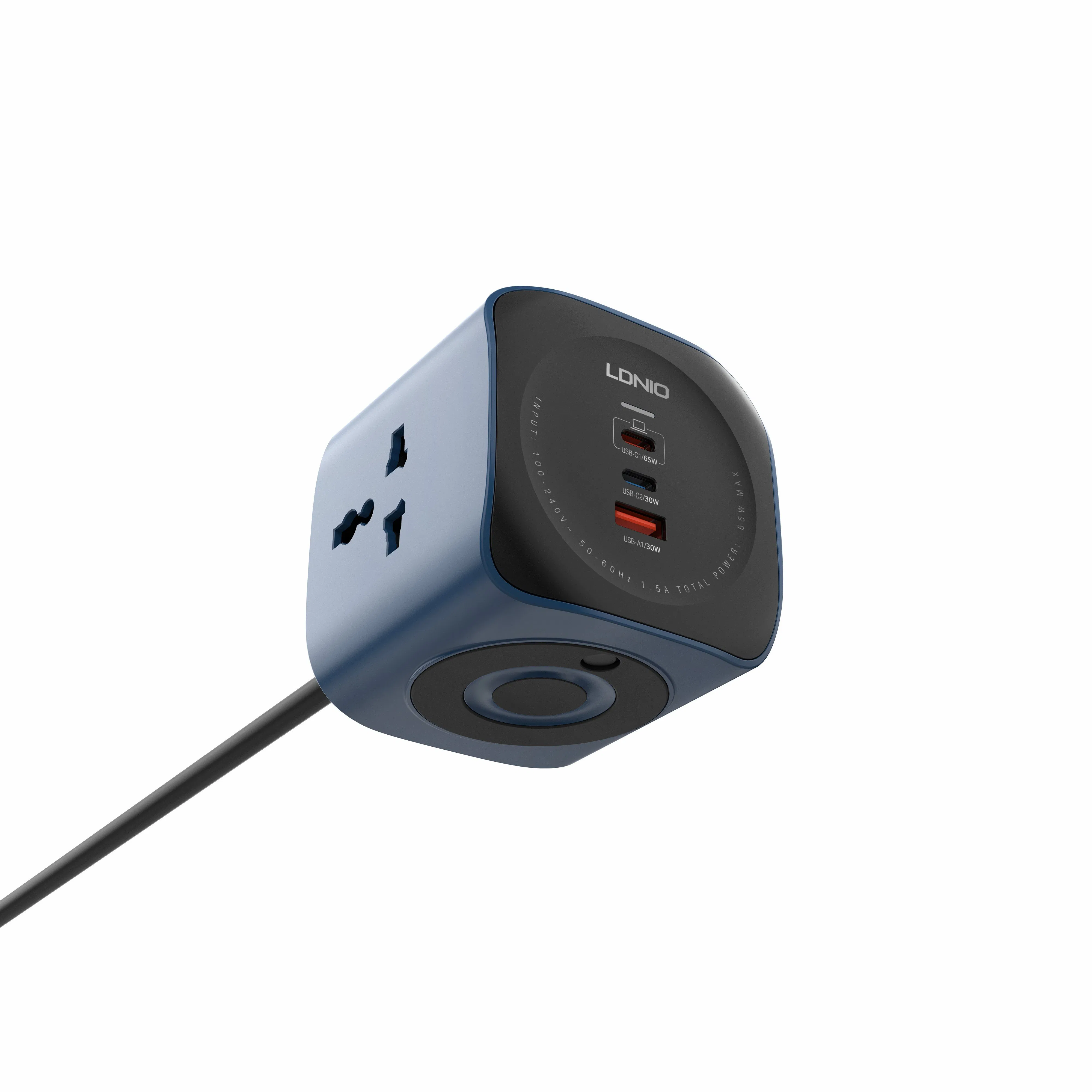 Ldnio Sc3319 3-Way 65W Suporte de Alta Potência 30W QC3.0 Carregamento Rápido USB-a Universal Cubo de Extensão