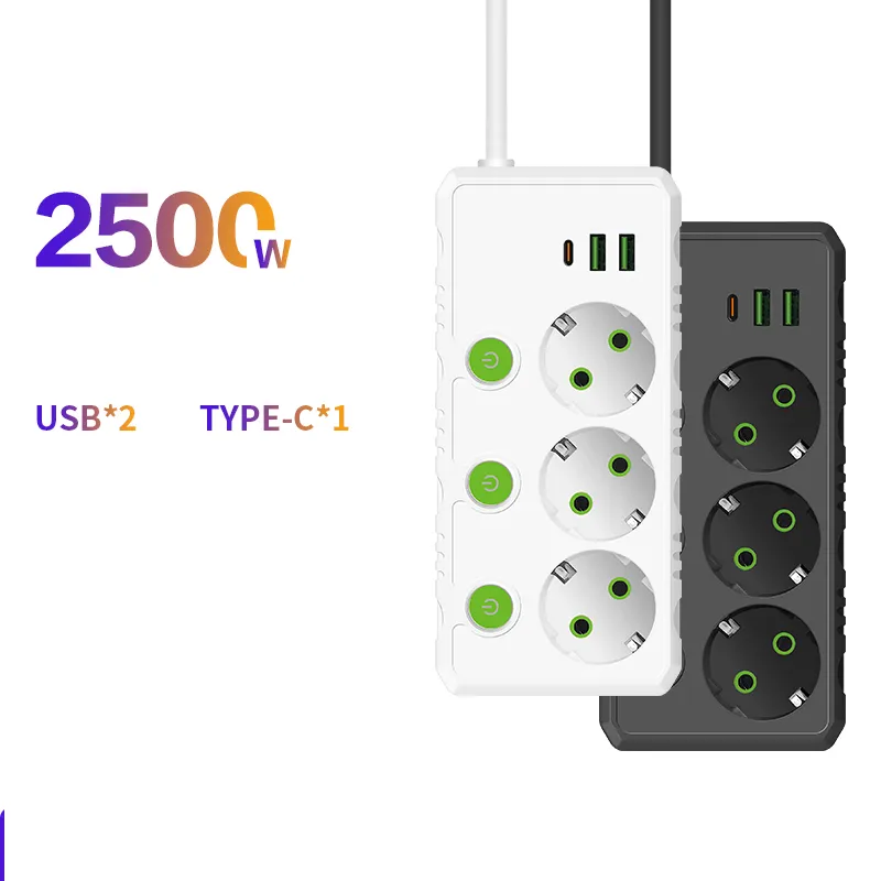 2500W Fita de Potência Alta da UE 2 M Fio Interruptor Independente de Fita de Potência