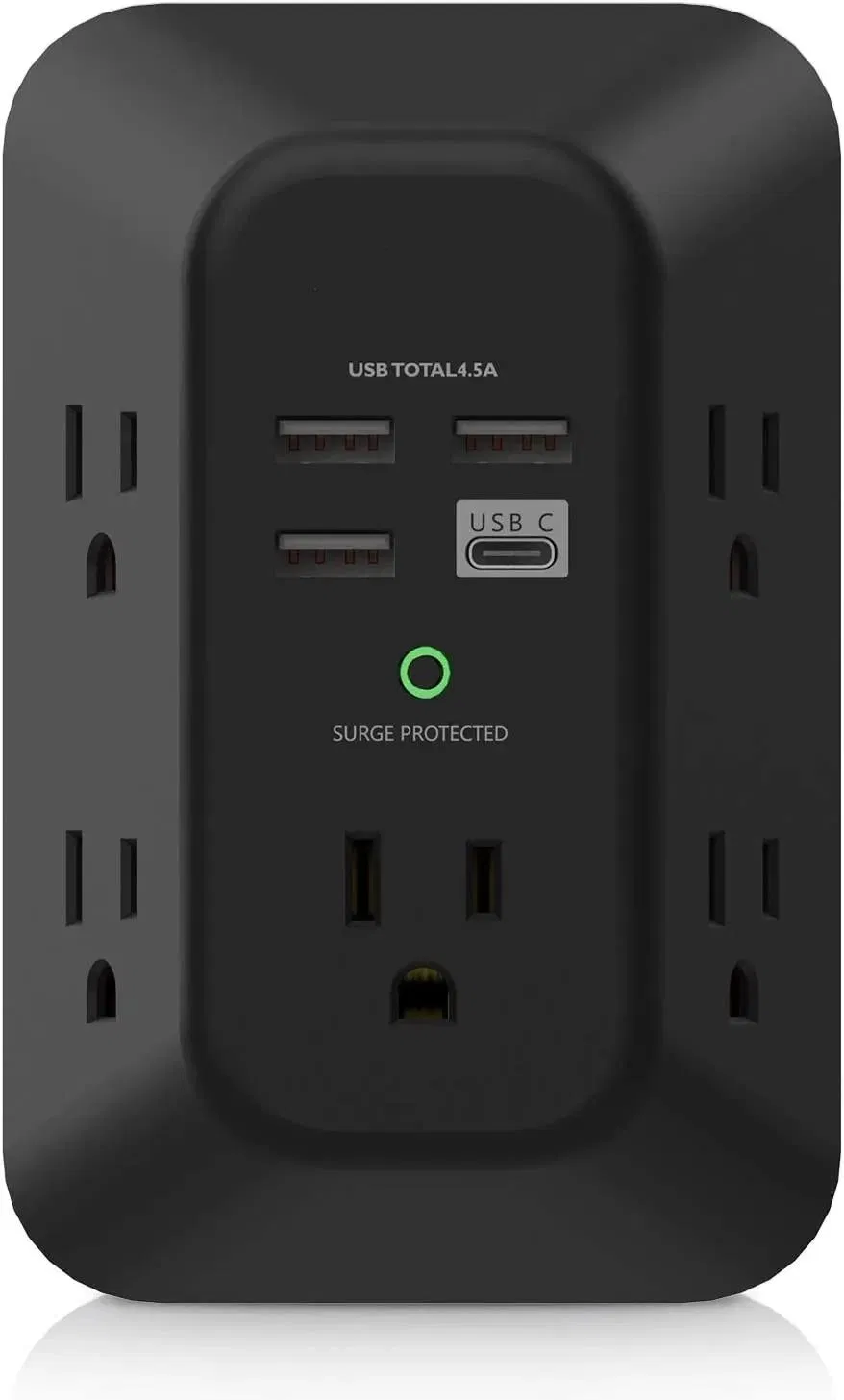 Carregador de Parede Protetor contra Sobretensão 6 Extensor de Energia com 3 Portas de Carregamento USB Montar Régua de Energia Multi Plugue Soquete de Energia para Casa Viagem Escritório
