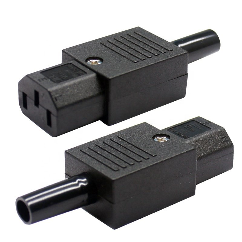 15A 250V 3 Conector Fêmea de Adaptador de Energia Rewireable IEC C13 para C14 Conector