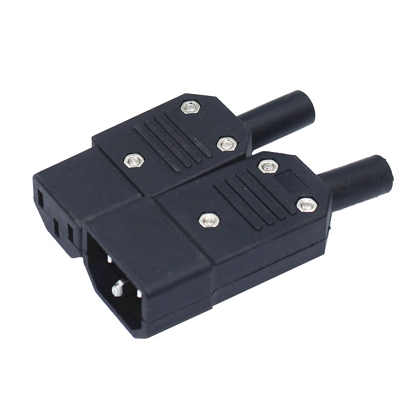 Cabo de Extensão de Energia UL 15A 250V IEC C14 com Conector de Plugue Industrial Masculino e Feminino C13