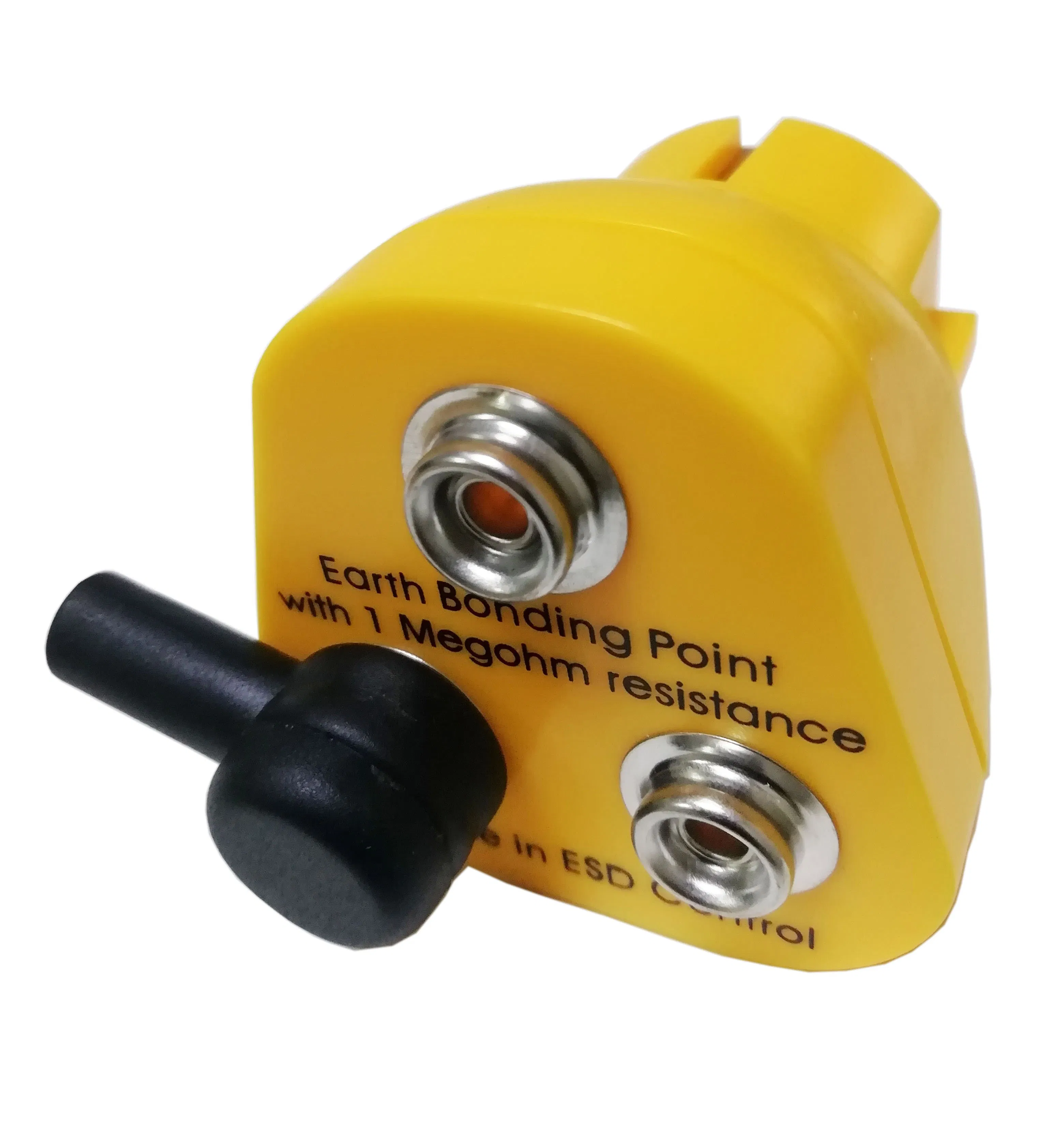 Estação de Aterramento ESD Integrada - Plugue EU com Conectores Snap Triplo 10mm para Conexão Simultânea de Tapete, Pulseira e Equipamento