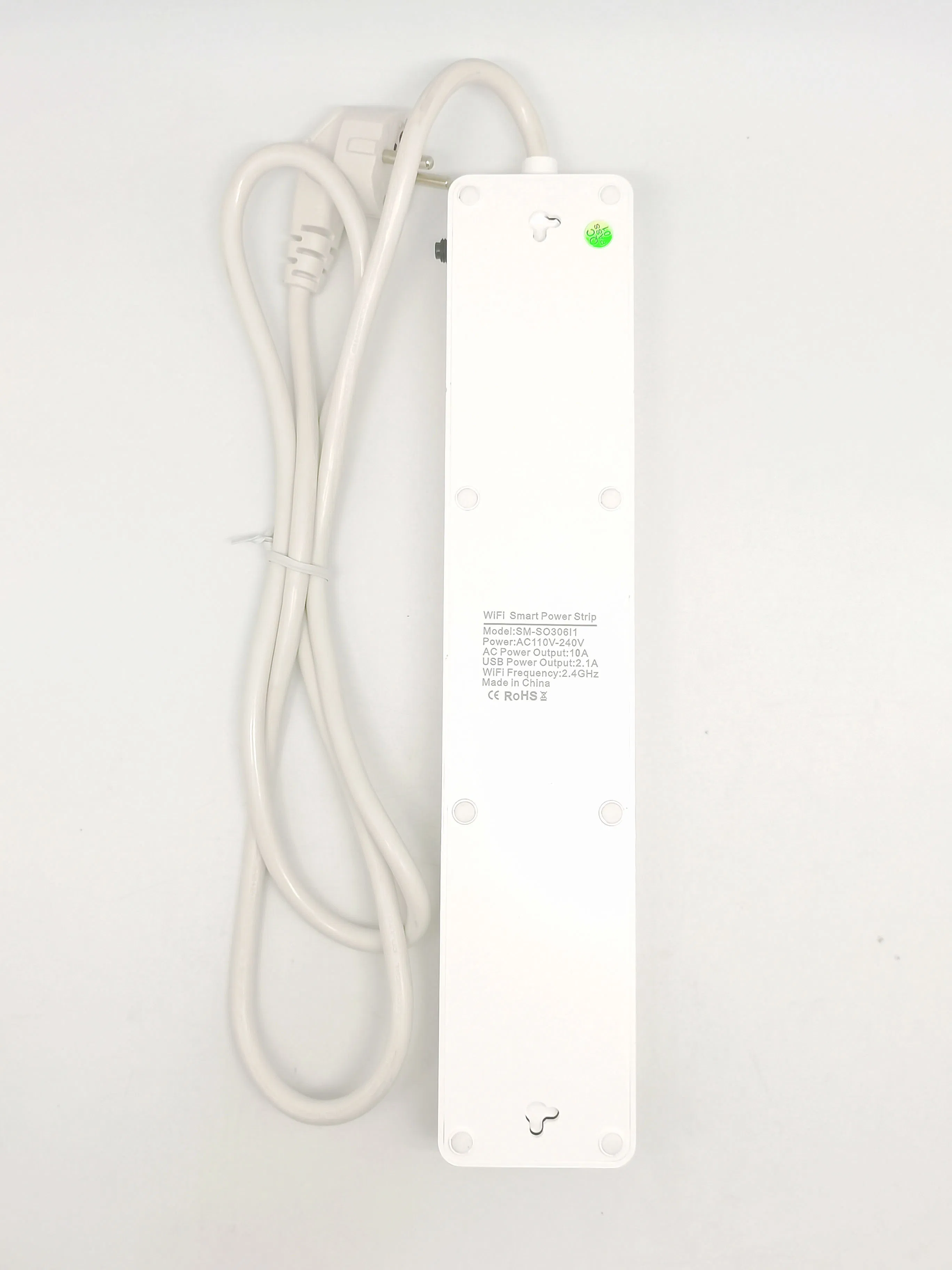 Plug de Luz LED WiFi Inteligente Mvava, Faixa de Potência Inteligente para Casa com Proteção contra Surto, com 4 Tomadas AC e 2 Portas USB