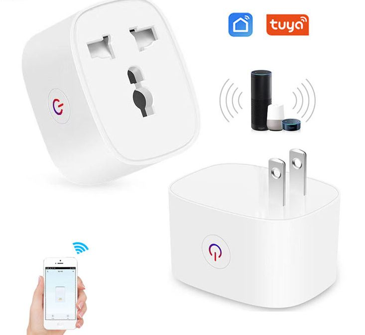 Plug Inteligente Tuya WiFi Tomada Universal com Monitoramento de Energia 16AMP Controle de Voz Alexa Produtos para Casa Inteligente