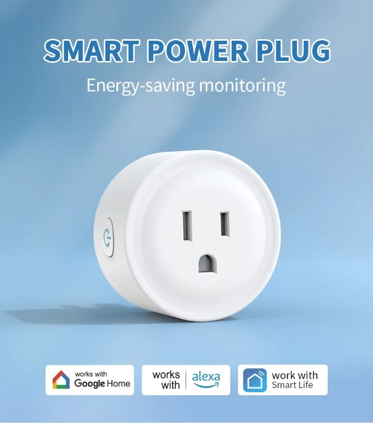 Plugue WiFi Inteligente com Monitoramento de Energia para EUA, Canadá, México