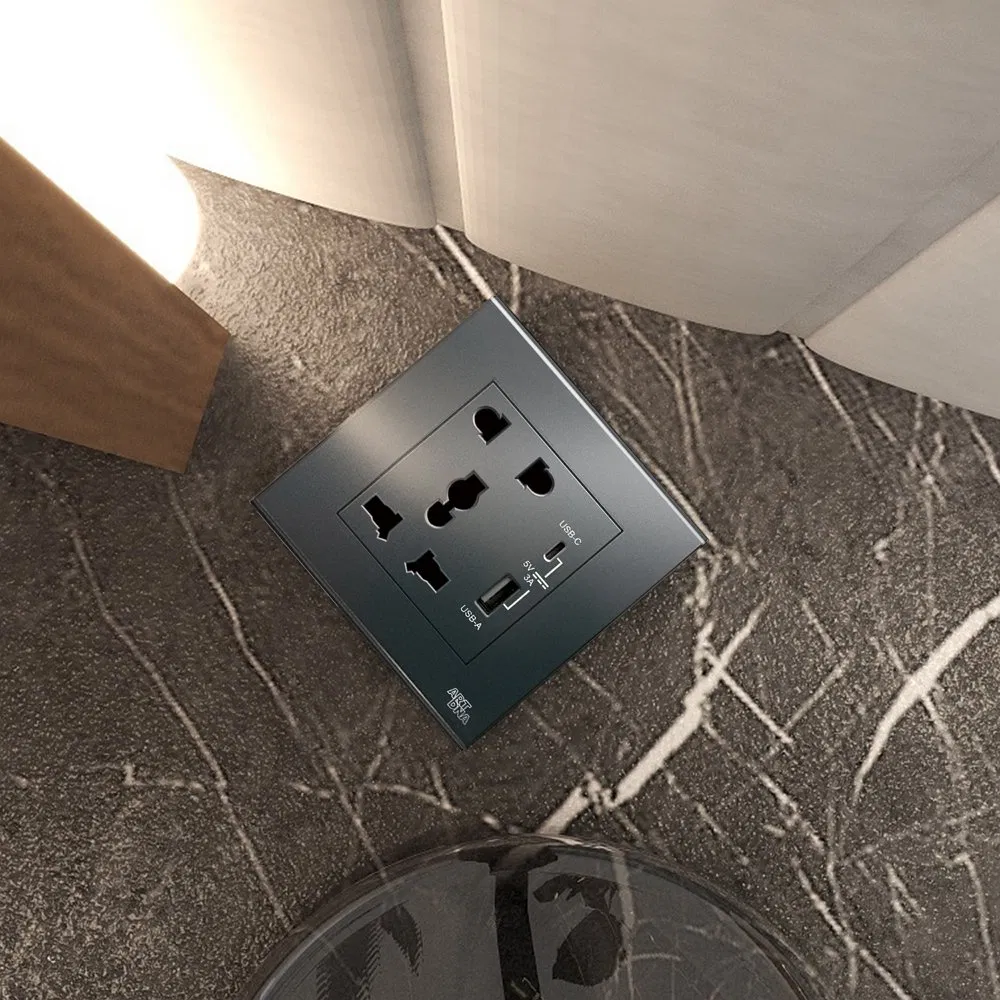 Tomadas Elétricas Inteligentes com Portas de Carregamento USB Duplas
