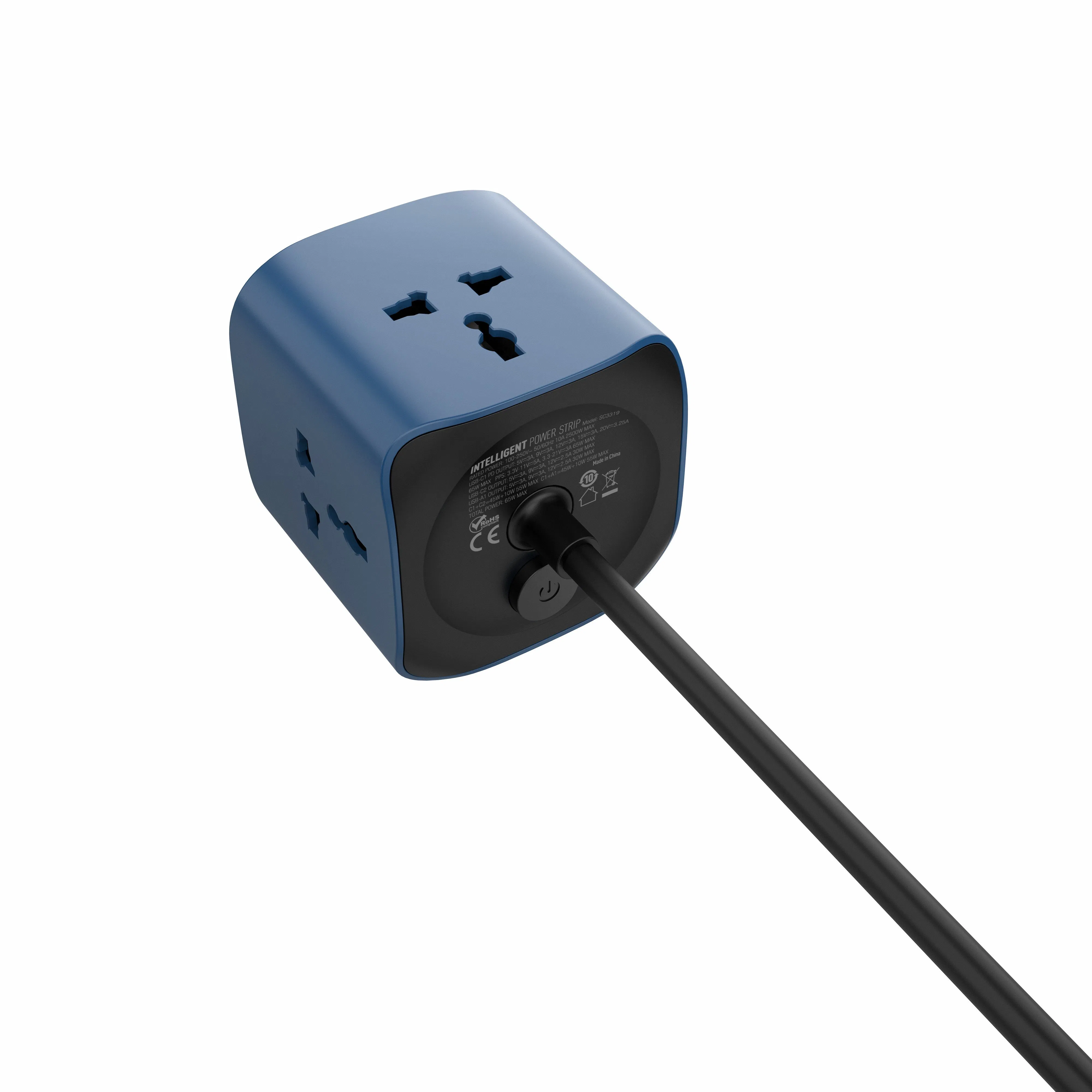 Ldnio Sc3319 3-Way 65W Suporte de Alta Potência 30W QC3.0 Carregamento Rápido USB-a Universal Cubo de Extensão