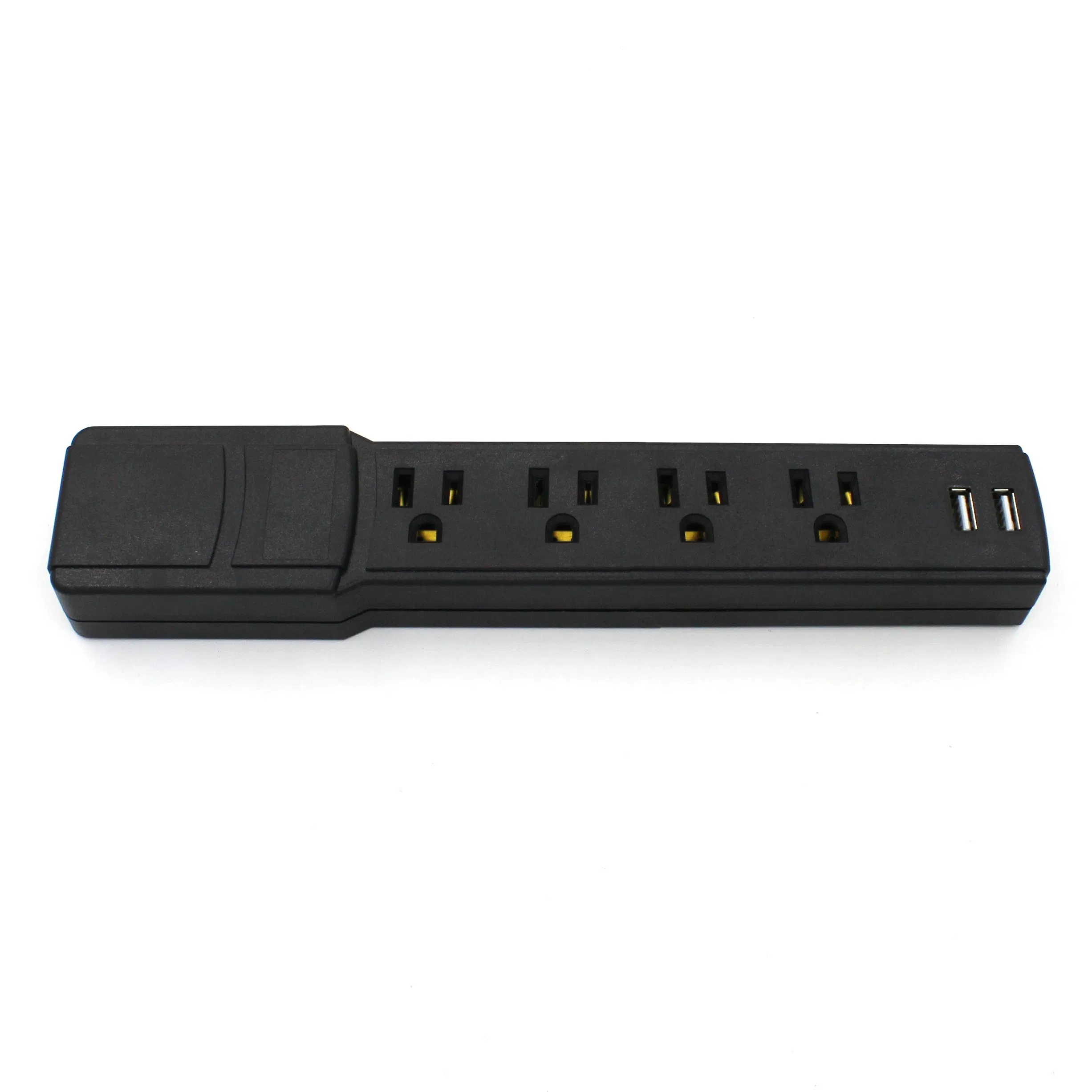 Bayu Novo Design Preto Us 4-Outlets Unidade de Energia com USB e Protetor contra Sobrecarga Protetor de Sobrecarga Botão para Móveis de Casa