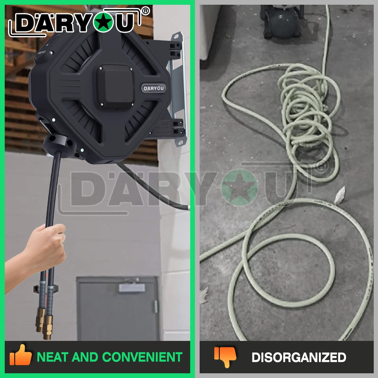 Reel de Cabo Extensível Retrátil para Água/Ar para Beleza de Carro