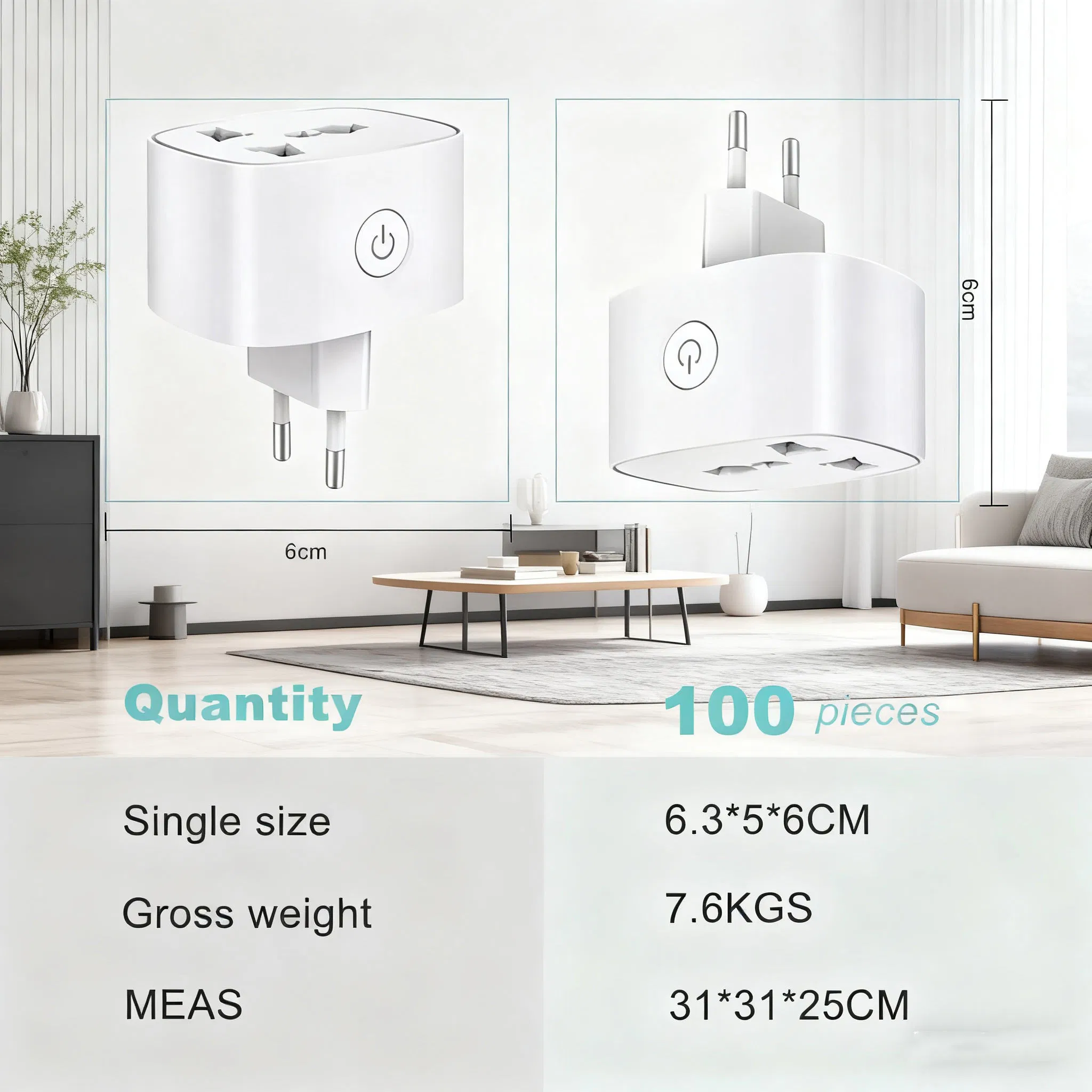 Tomada Inteligente WiFi Zigbee da UE com Monitoramento de Energia, Apresentando Design Invertido, Uso em Toda a Casa
