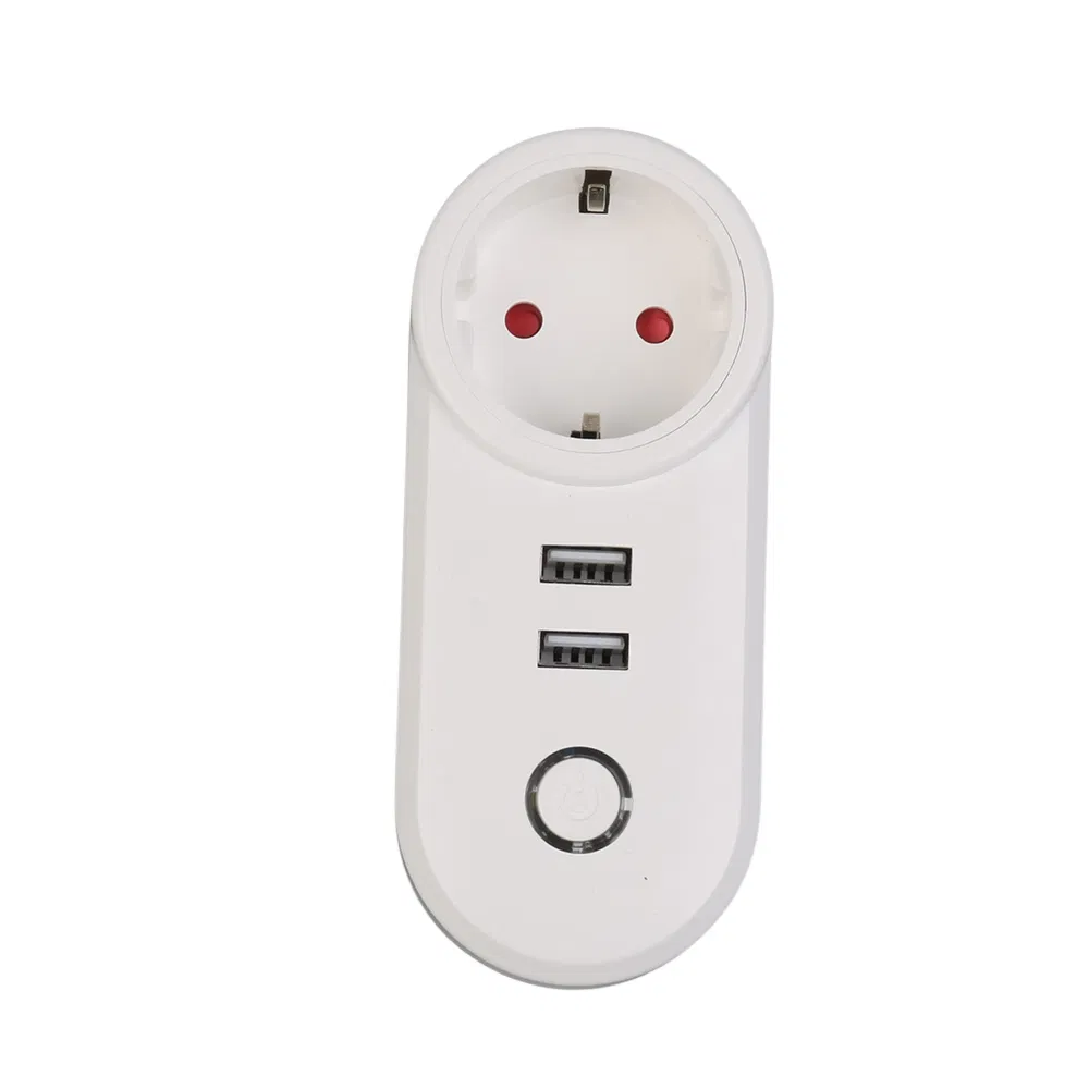 Tomada WiFi inteligente com portas USB e controle por voz
