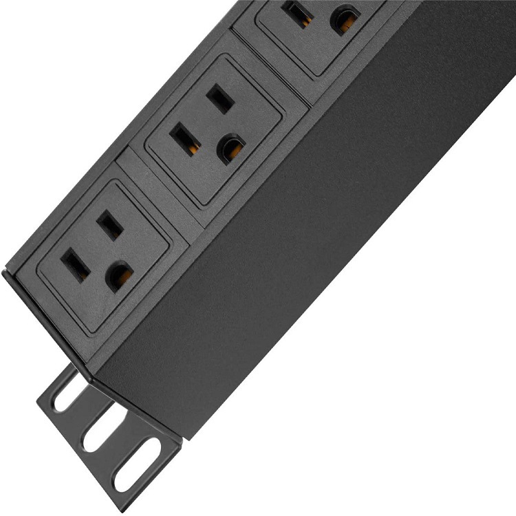 6-Outlet Protetor de Surto de Metal Pesado com Braçadeiras de Montagem