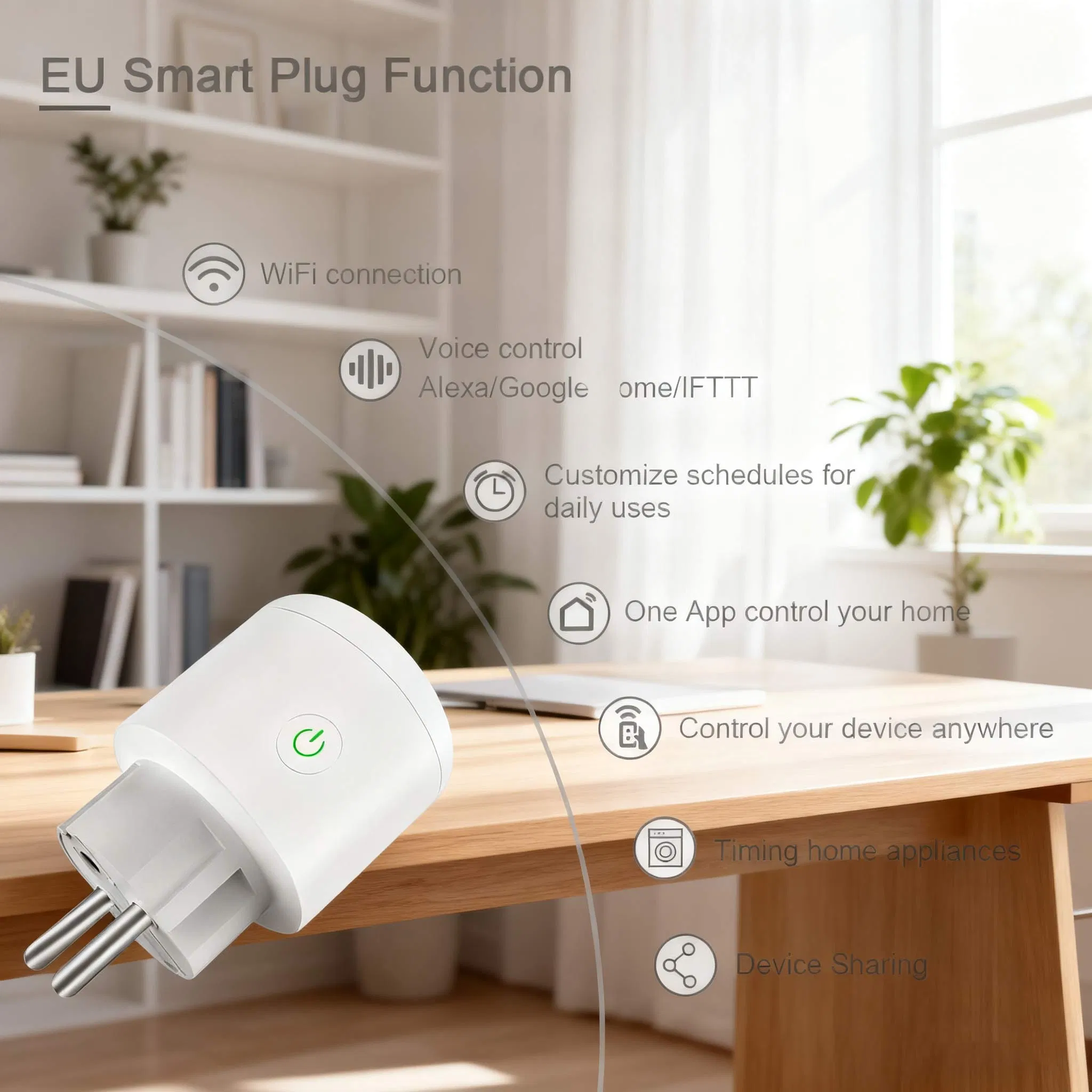 Tomada Inteligente WiFi de Parede por Atacado Zigbee EU/UK 20A 16A Plugue de Energia Inteligente WiFi com Alexa Google Monitor de Energia APP Remoto